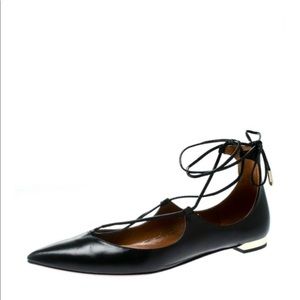 Aquazzura black patent leather Christy flats